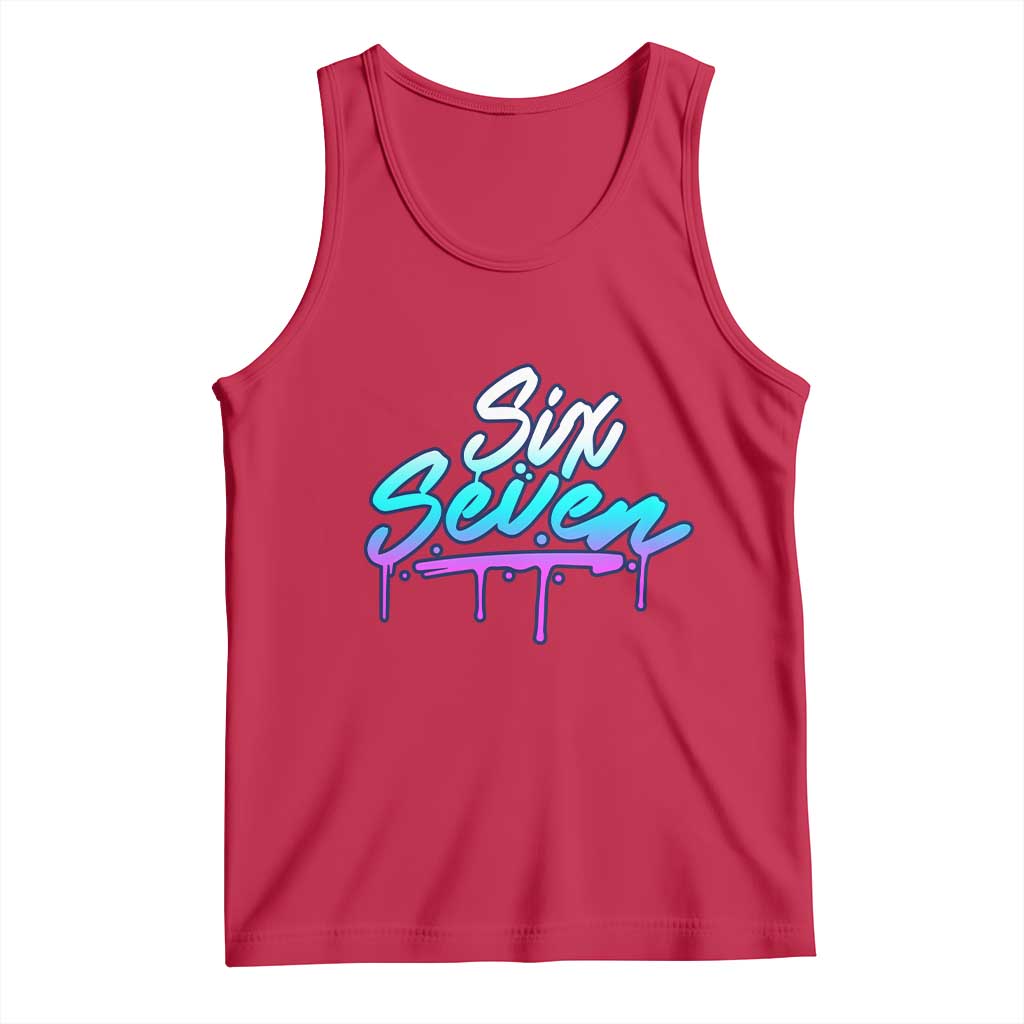 Fun Six Seven Tank Top Funny 6 7 Meme Gen Alpha Slang Streetwear Gradient - Wonder Print Shop