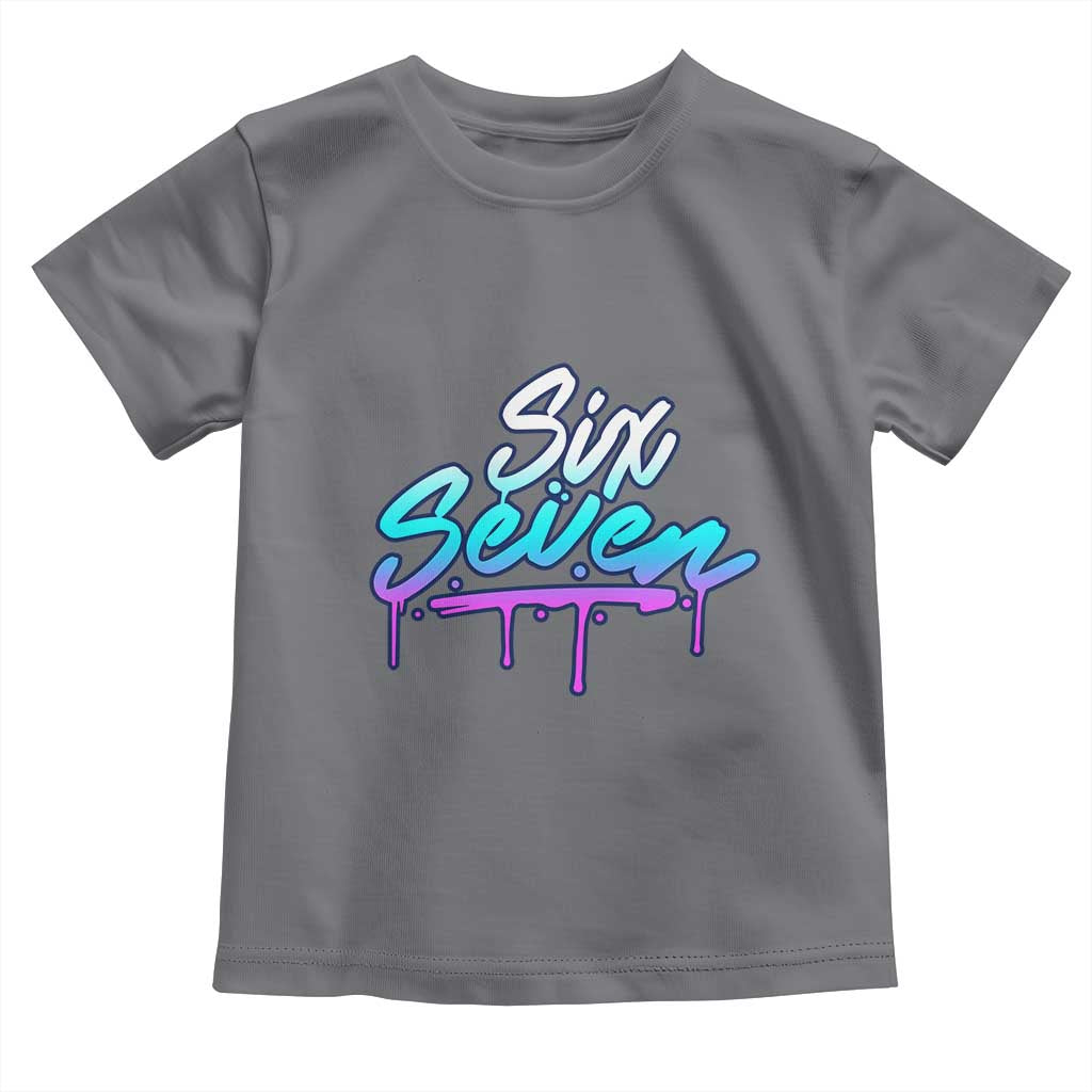 Fun Six Seven Toddler T Shirt Funny 6 7 Meme Gen Alpha Slang Streetwear Gradient - Wonder Print Shop