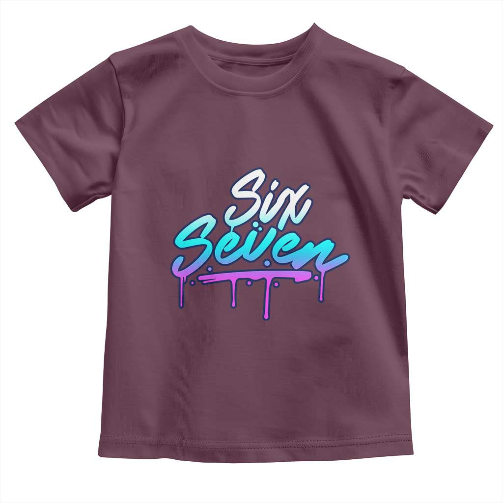 Fun Six Seven Toddler T Shirt Funny 6 7 Meme Gen Alpha Slang Streetwear Gradient - Wonder Print Shop