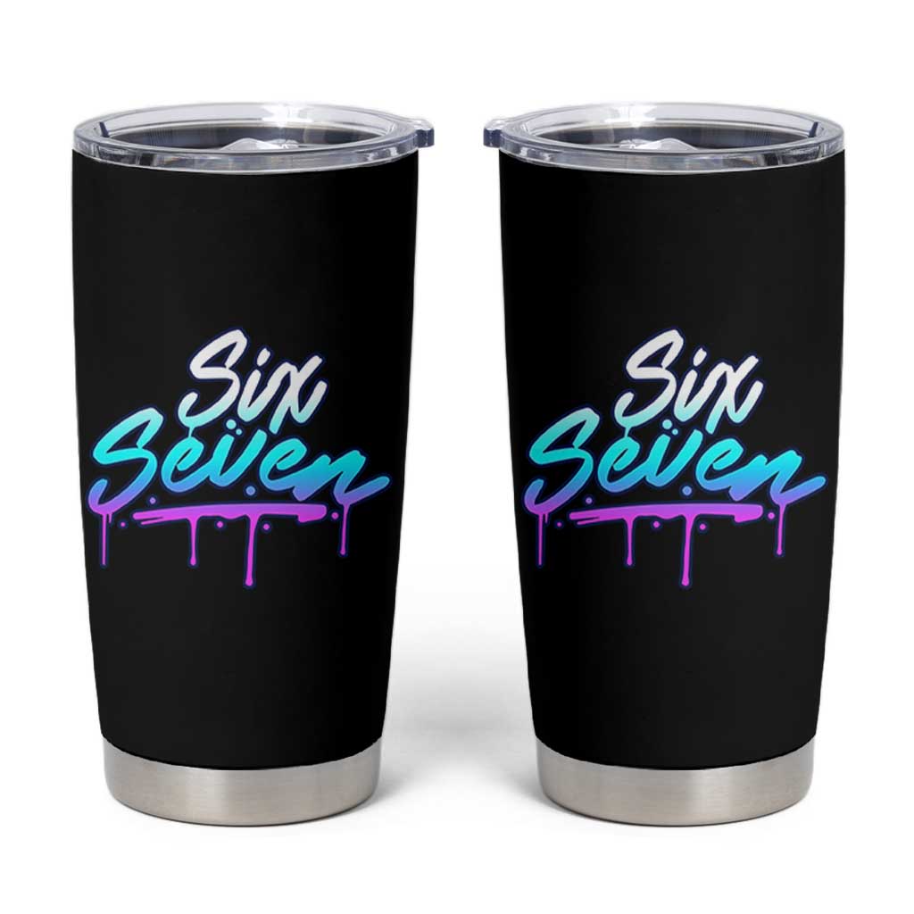 Fun Six Seven Tumbler Cup Funny 6 7 Meme Gen Alpha Slang Streetwear Gradient - Wonder Print Shop
