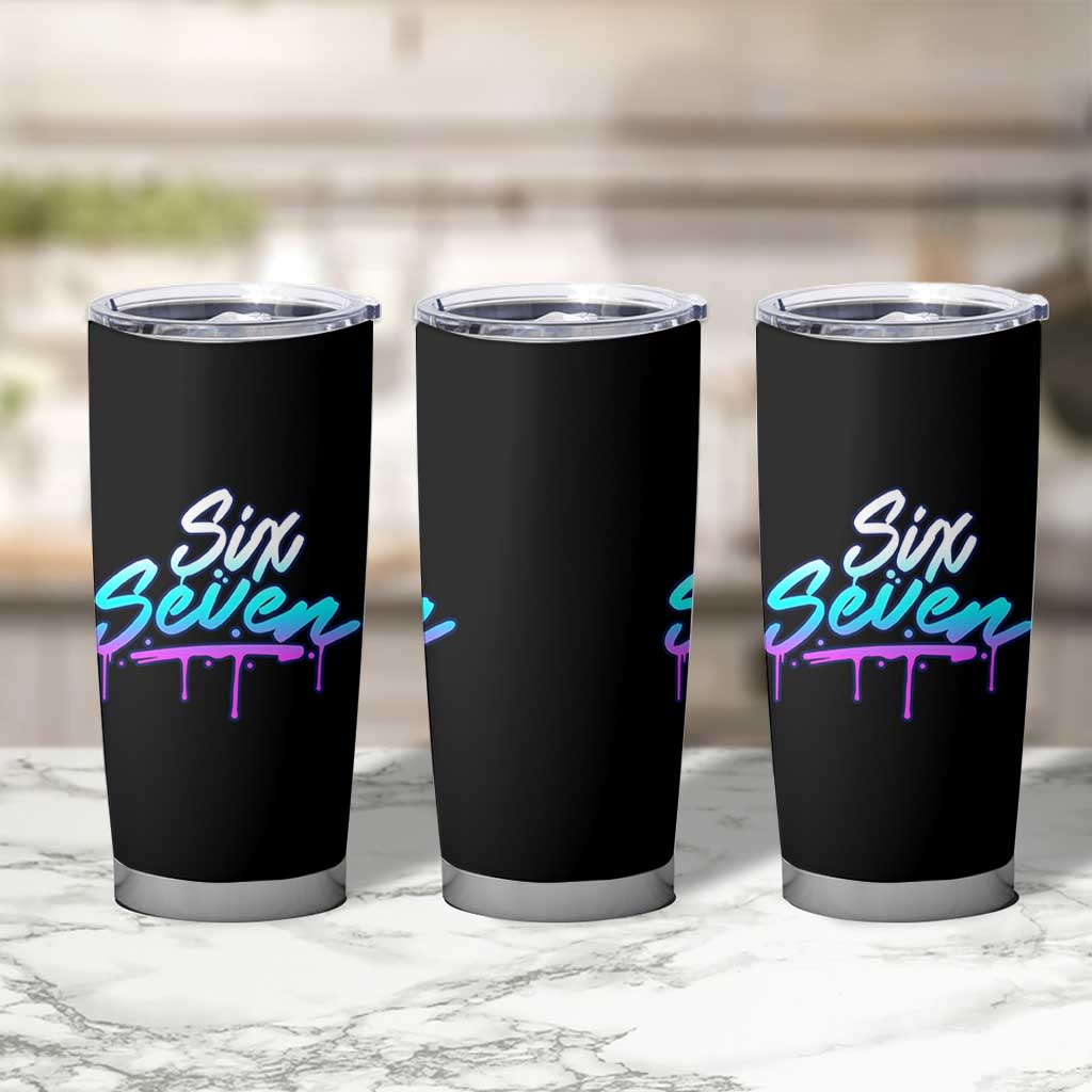 Fun Six Seven Tumbler Cup Funny 6 7 Meme Gen Alpha Slang Streetwear Gradient - Wonder Print Shop
