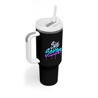 Fun Six Seven Tumbler With Handle Funny 6 7 Meme Gen Alpha Slang Streetwear Gradient - Wonder Print Shop
