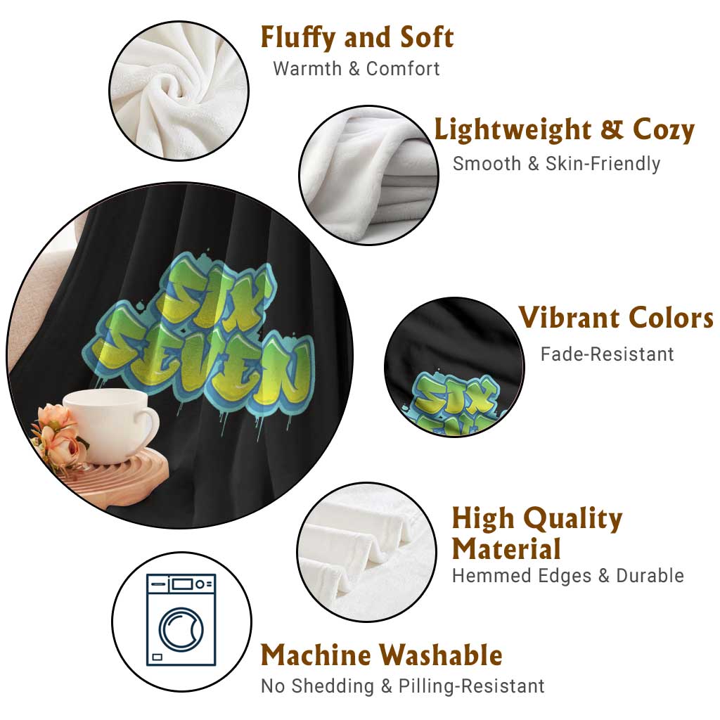 67 Meme Throw Blanket Six Seven Funny Gen Alpha Slang Saying - Wonder Print Shop