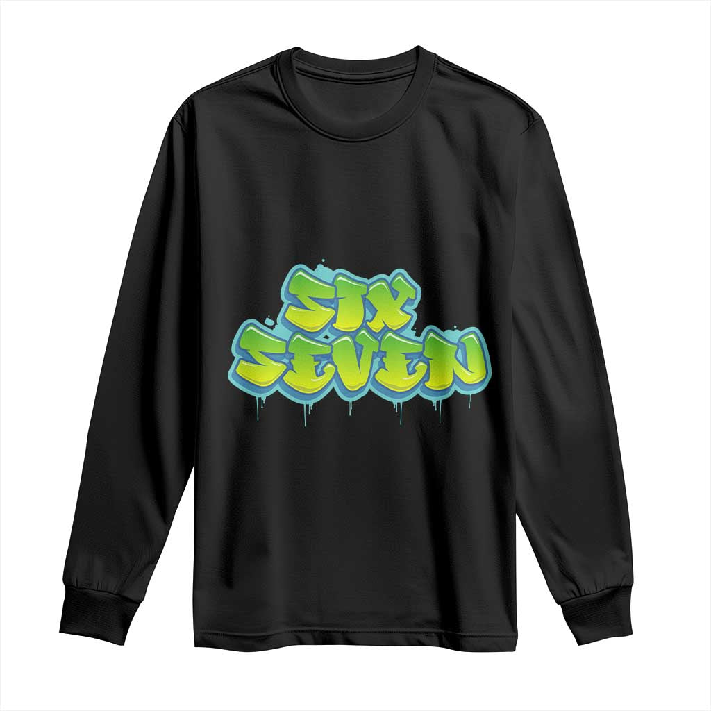 67 Meme Long Sleeve Shirt Six Seven Funny Gen Alpha Slang Saying - Wonder Print Shop