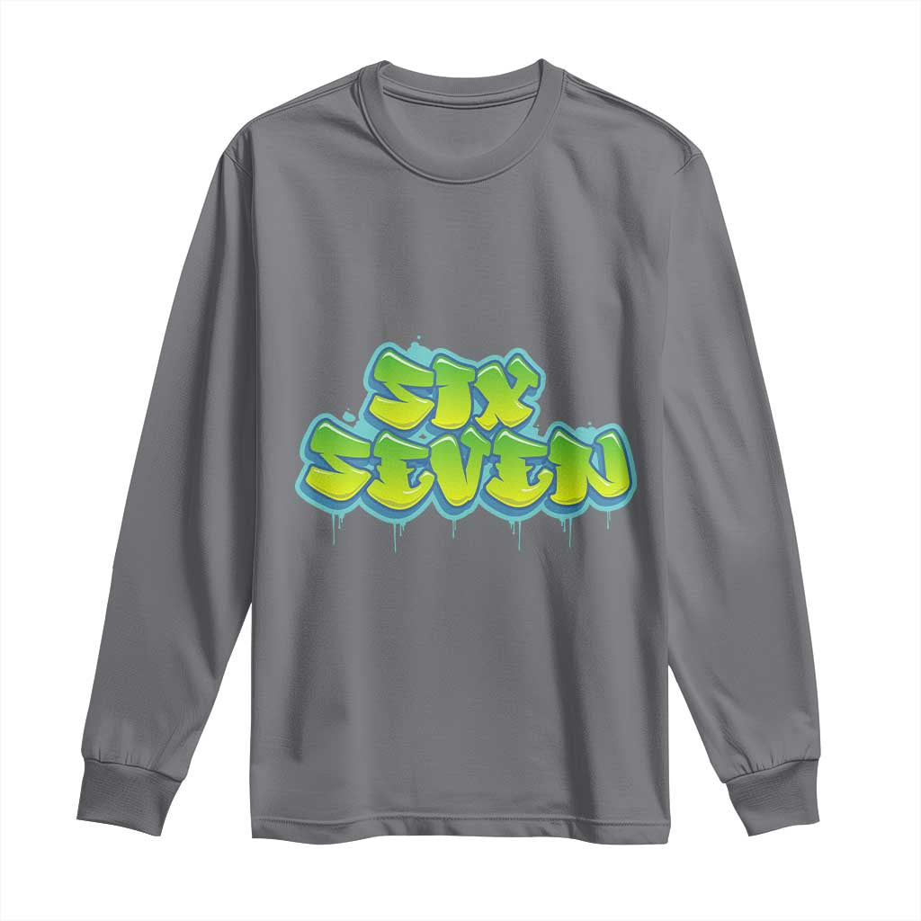 67 Meme Long Sleeve Shirt Six Seven Funny Gen Alpha Slang Saying - Wonder Print Shop