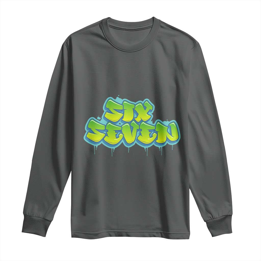 67 Meme Long Sleeve Shirt Six Seven Funny Gen Alpha Slang Saying - Wonder Print Shop