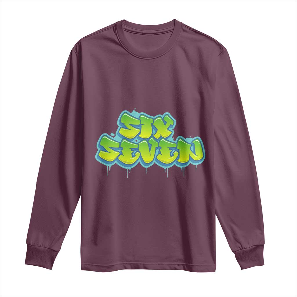 67 Meme Long Sleeve Shirt Six Seven Funny Gen Alpha Slang Saying - Wonder Print Shop
