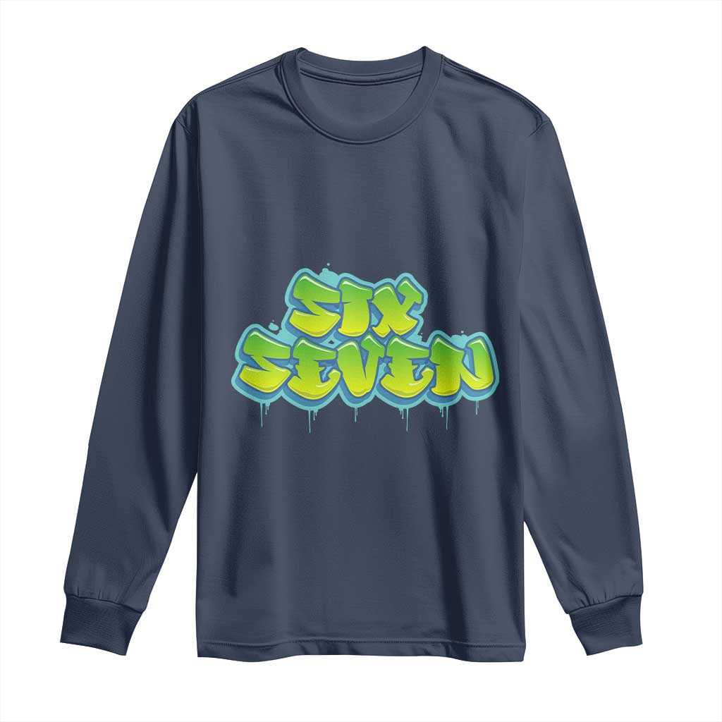 67 Meme Long Sleeve Shirt Six Seven Funny Gen Alpha Slang Saying - Wonder Print Shop