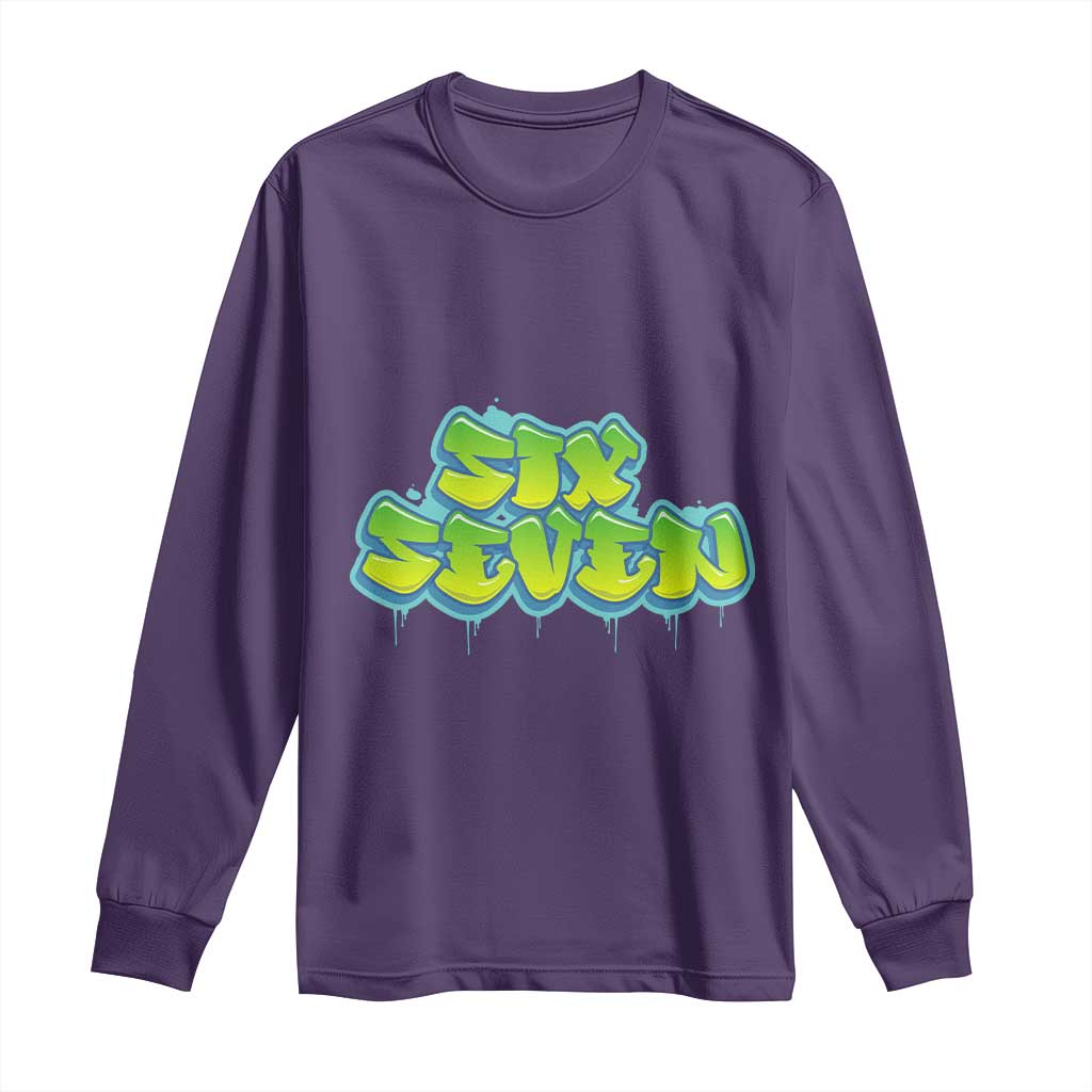 67 Meme Long Sleeve Shirt Six Seven Funny Gen Alpha Slang Saying - Wonder Print Shop