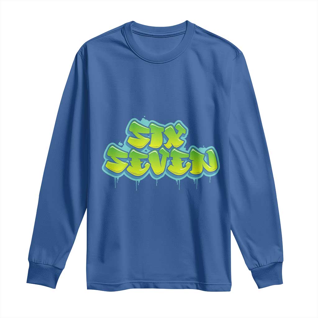 67 Meme Long Sleeve Shirt Six Seven Funny Gen Alpha Slang Saying - Wonder Print Shop