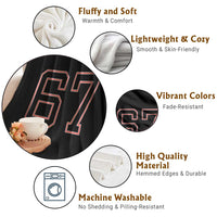 Number 67 Meme Throw Blanket Funny Six Seven Varsity Sports Team Jersey - Wonder Print Shop