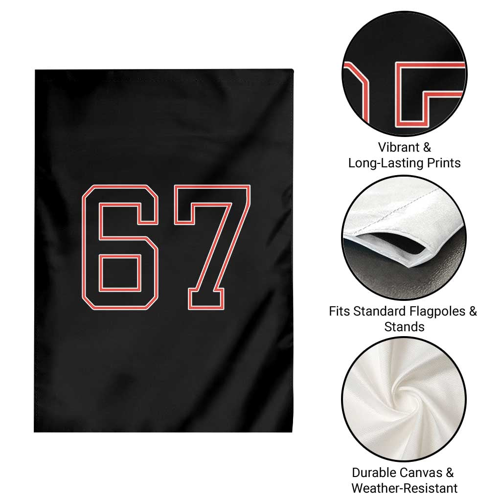 Number 67 Meme Garden Flag Funny Six Seven Varsity Sports Team Jersey - Wonder Print Shop