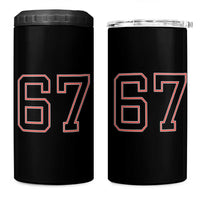 Number 67 Meme 4 in 1 Can Cooler Tumbler Funny Six Seven Varsity Sports Team Jersey - Wonder Print Shop