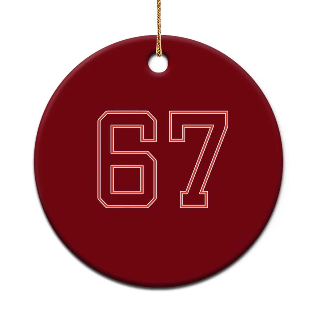 Number 67 Meme Ceramic Ornament Funny Six Seven Varsity Sports Team Jersey - Wonder Print Shop