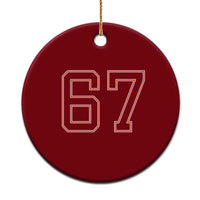 Number 67 Meme Ceramic Ornament Funny Six Seven Varsity Sports Team Jersey - Wonder Print Shop