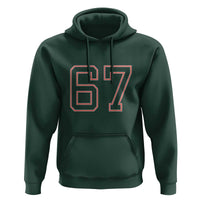Number 67 Meme Hoodie Funny Six Seven Varsity Sports Team Jersey - Wonder Print Shop