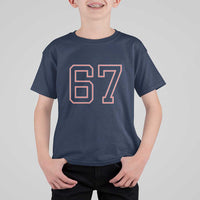 Number 67 Meme T Shirt For Kid Funny Six Seven Varsity Sports Team Jersey - Wonder Print Shop