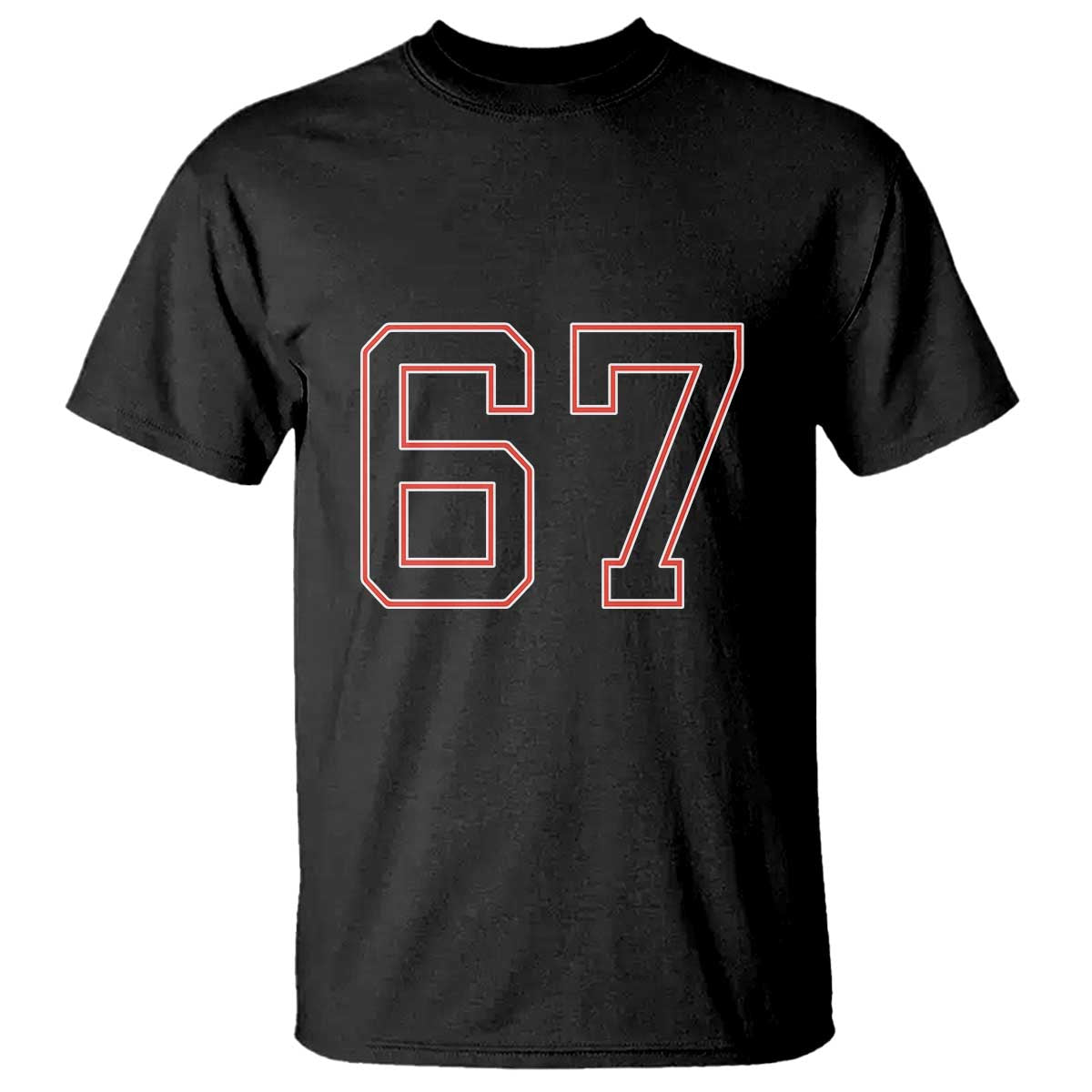 Number 67 Meme T Shirt Funny Six Seven Varsity Sports Team Jersey - Wonder Print Shop