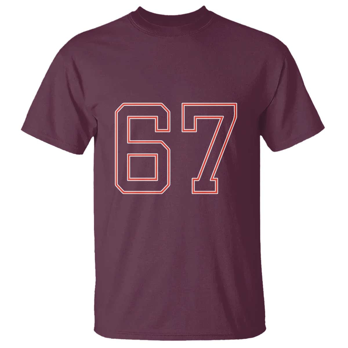 Number 67 Meme T Shirt Funny Six Seven Varsity Sports Team Jersey - Wonder Print Shop