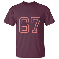 Number 67 Meme T Shirt Funny Six Seven Varsity Sports Team Jersey - Wonder Print Shop