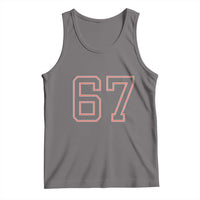 Number 67 Meme Tank Top Funny Six Seven Varsity Sports Team Jersey - Wonder Print Shop