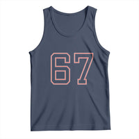 Number 67 Meme Tank Top Funny Six Seven Varsity Sports Team Jersey - Wonder Print Shop