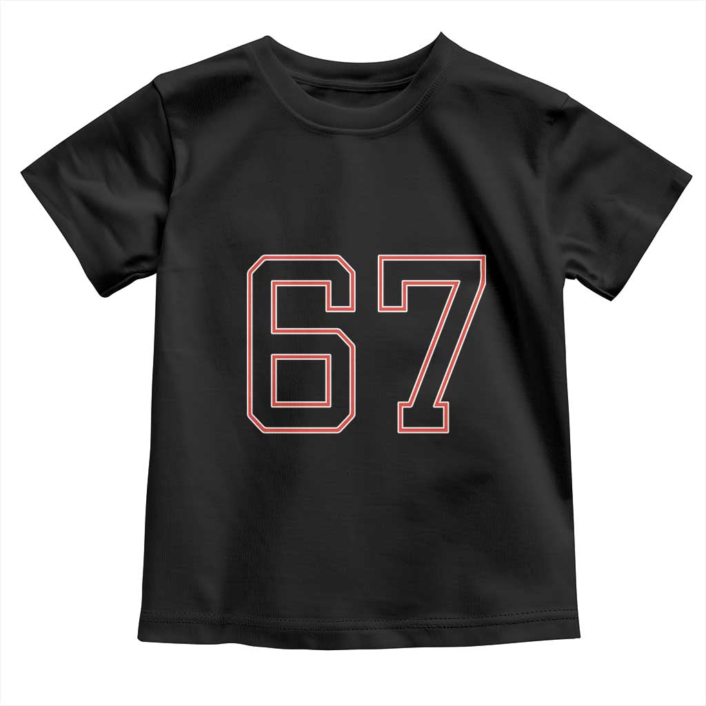 Number 67 Meme Toddler T Shirt Funny Six Seven Varsity Sports Team Jersey - Wonder Print Shop