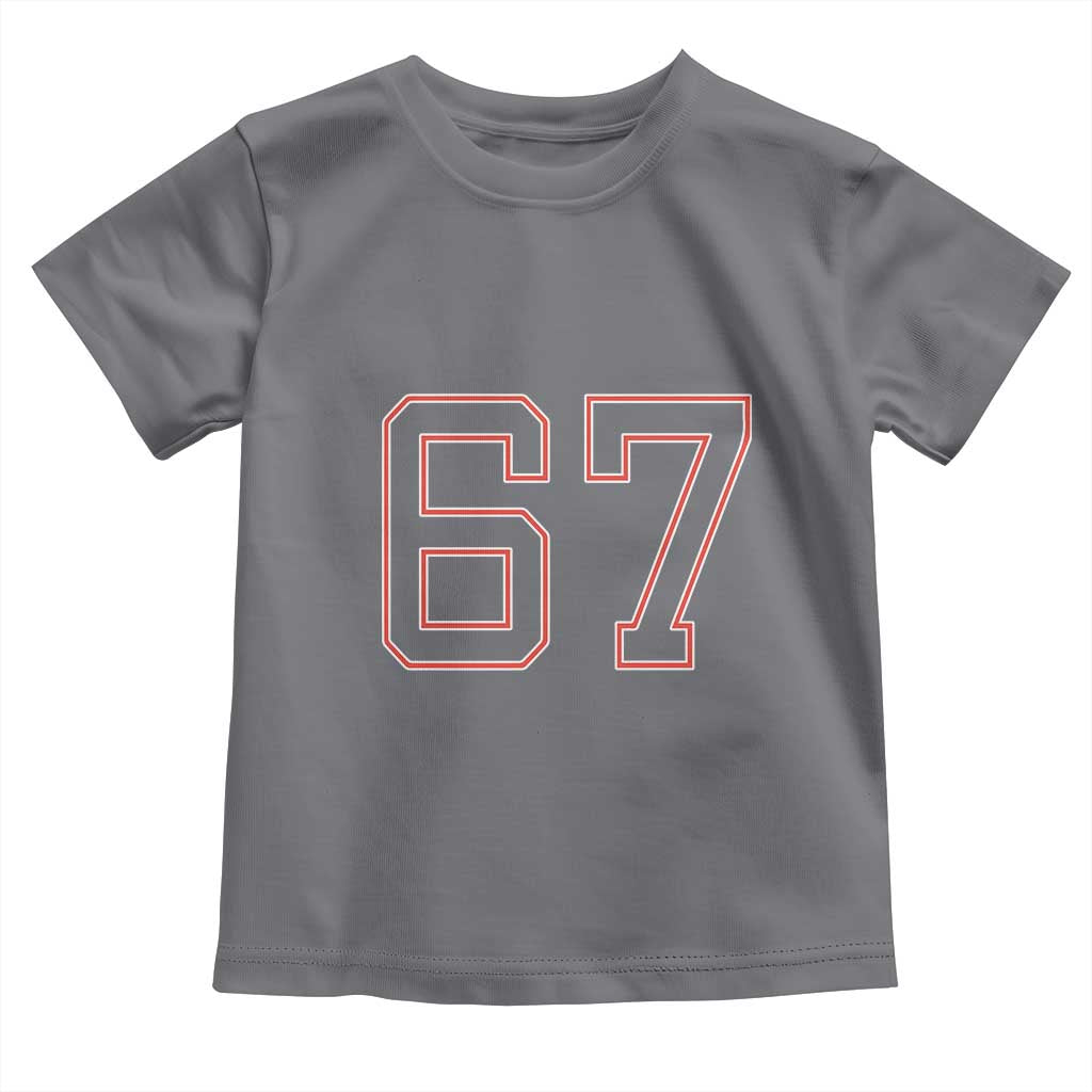 Number 67 Meme Toddler T Shirt Funny Six Seven Varsity Sports Team Jersey - Wonder Print Shop