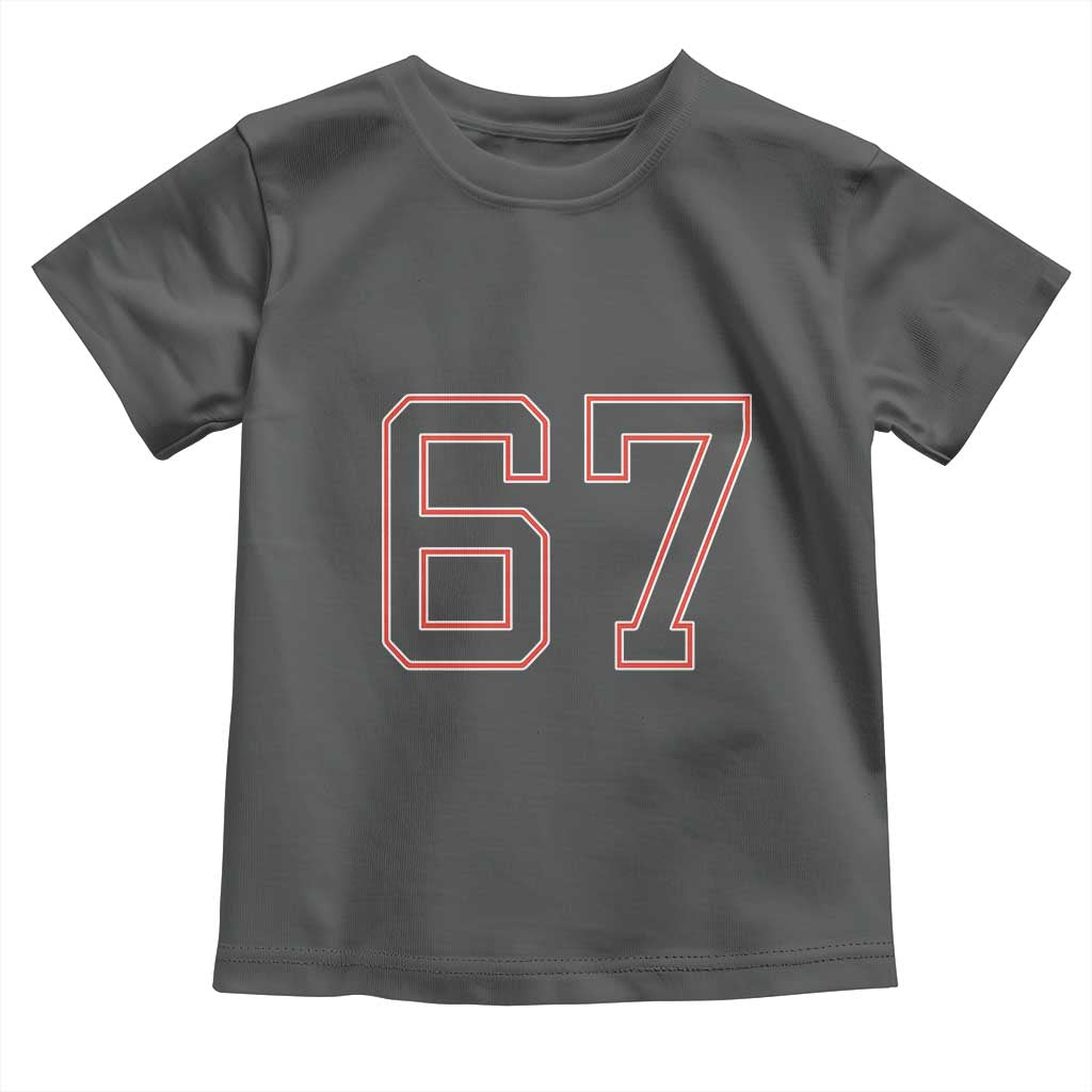 Number 67 Meme Toddler T Shirt Funny Six Seven Varsity Sports Team Jersey - Wonder Print Shop