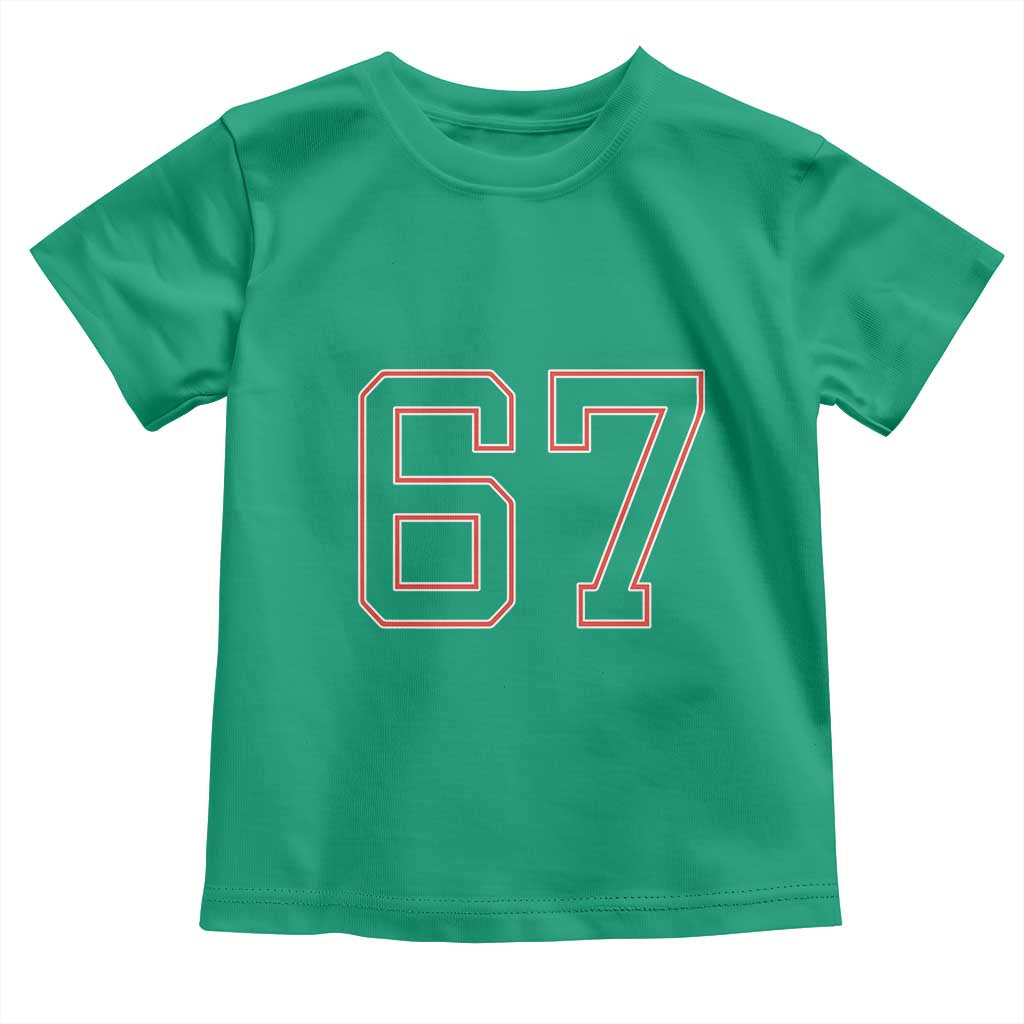 Number 67 Meme Toddler T Shirt Funny Six Seven Varsity Sports Team Jersey - Wonder Print Shop
