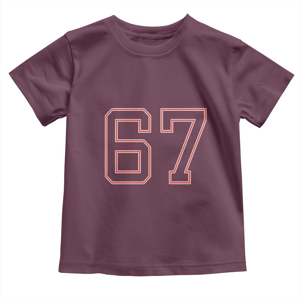 Number 67 Meme Toddler T Shirt Funny Six Seven Varsity Sports Team Jersey - Wonder Print Shop
