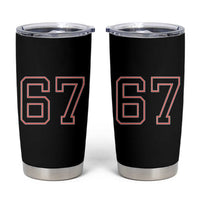 Number 67 Meme Tumbler Cup Funny Six Seven Varsity Sports Team Jersey - Wonder Print Shop