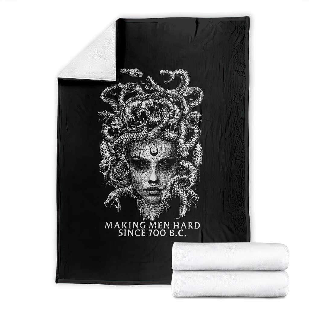 Funny Feminist Medusa Throw Blanket Making Men Hard Since 700 B.C Dark Myth Ancient - Wonder Print Shop
