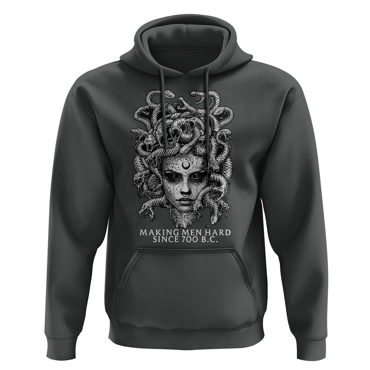 Funny Feminist Medusa Hoodie Making Men Hard Since 700 B.C Dark Myth Ancient - Wonder Print Shop