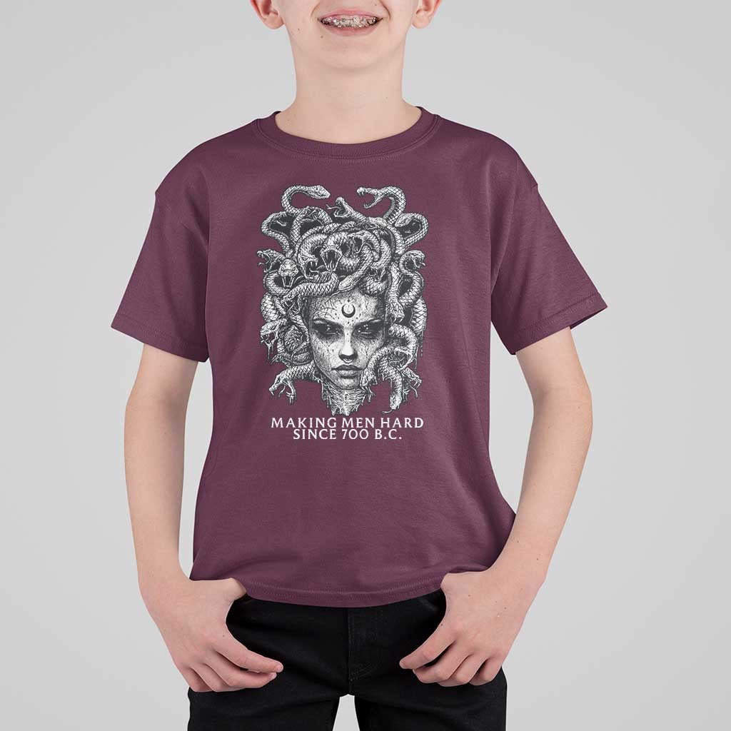 Funny Feminist Medusa T Shirt For Kid Making Men Hard Since 700 B.C Dark Myth Ancient - Wonder Print Shop