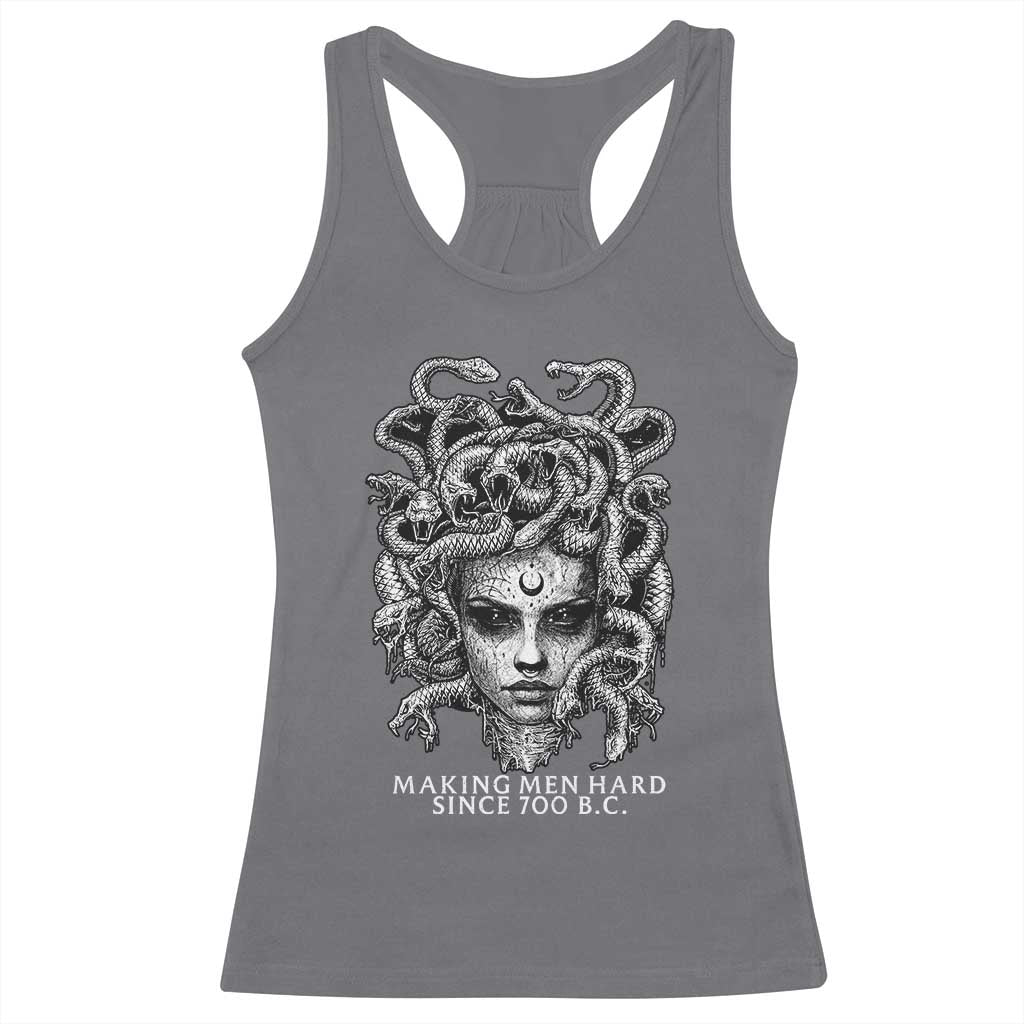 Funny Feminist Medusa Racerback Tank Top Making Men Hard Since 700 B.C Dark Myth Ancient - Wonder Print Shop