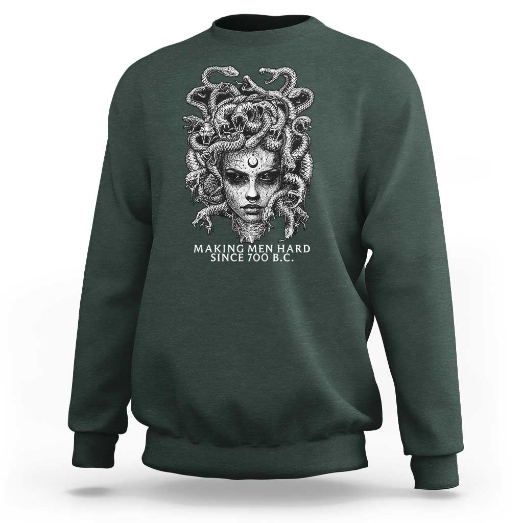 Funny Feminist Medusa Sweatshirt Making Men Hard Since 700 B.C Dark Myth Ancient - Wonder Print Shop