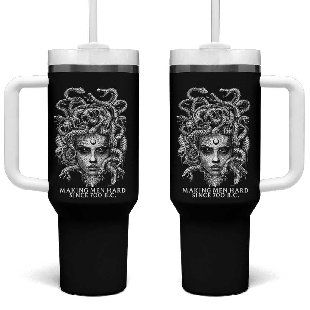 Funny Feminist Medusa Tumbler With Handle Making Men Hard Since 700 B.C Dark Myth Ancient - Wonder Print Shop