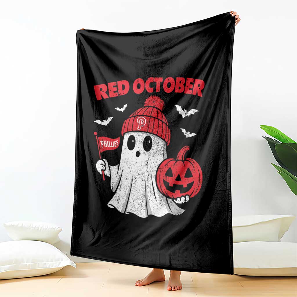 Red October Halloween Ghost Throw Blanket Philadelphia Spooky Pumpkin TS10