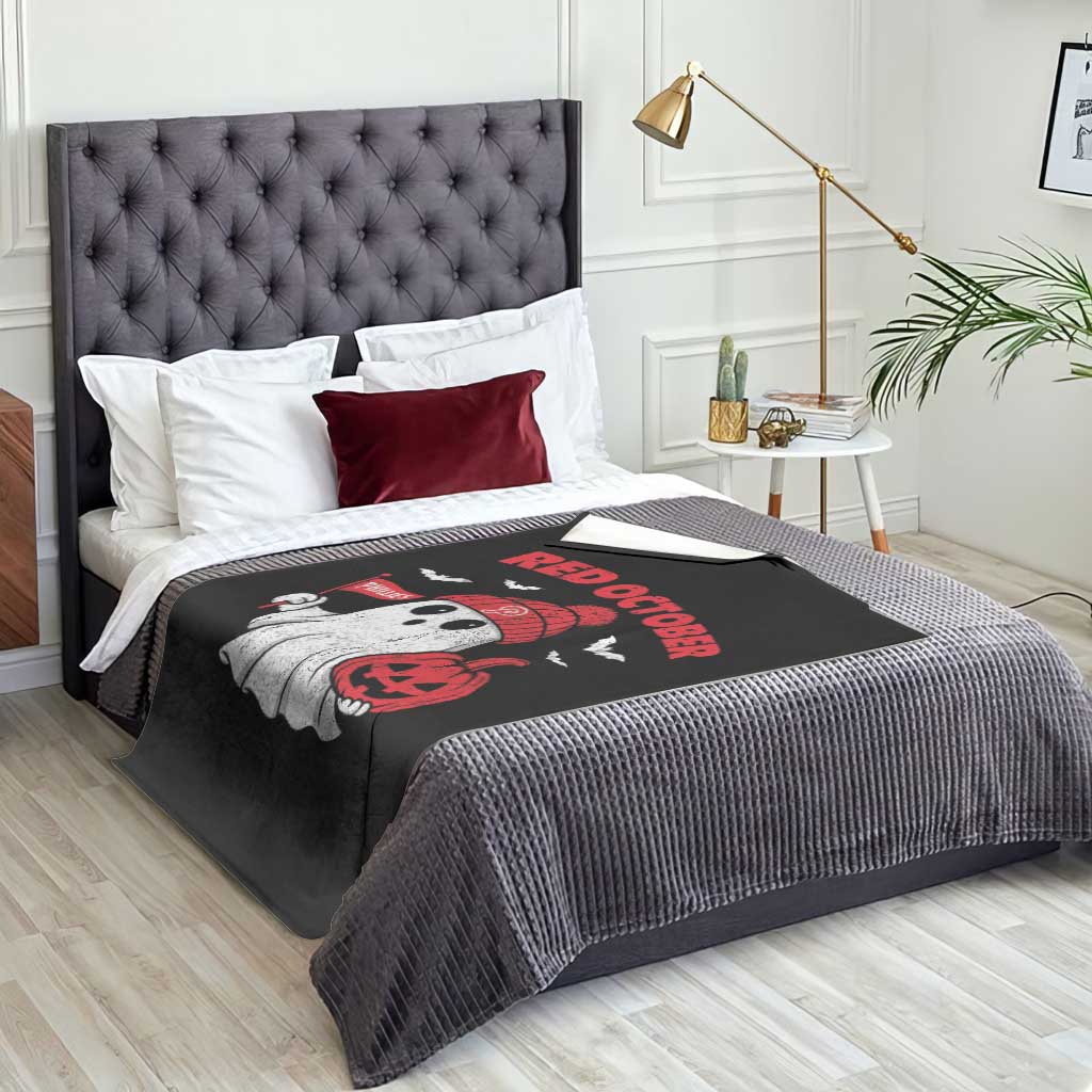 Red October Halloween Ghost Throw Blanket Philadelphia Spooky Pumpkin TS10