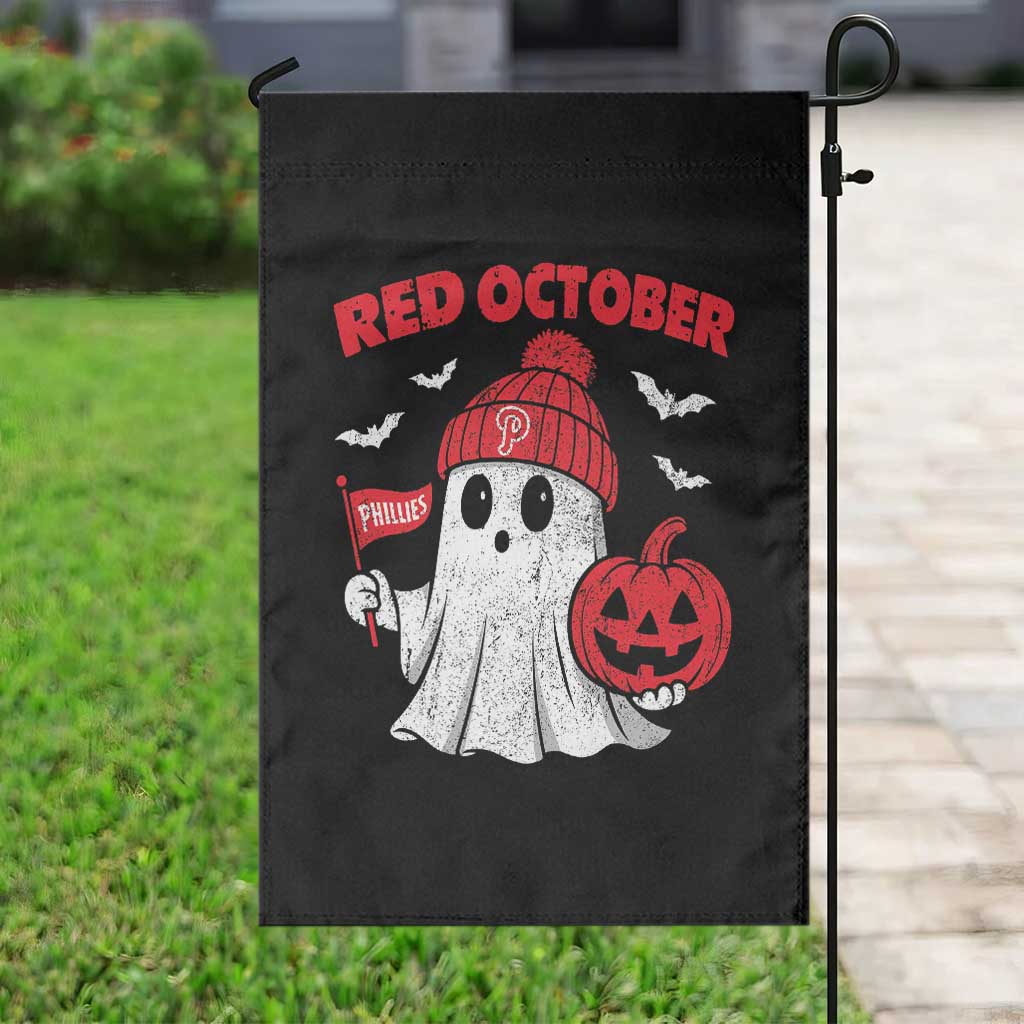Red October Halloween Ghost Garden Flag Philadelphia Spooky Pumpkin TS10