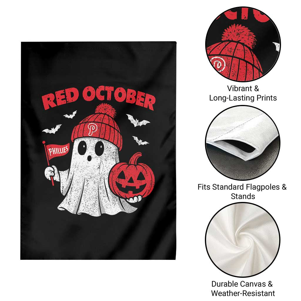 Red October Halloween Ghost Garden Flag Philadelphia Spooky Pumpkin TS10