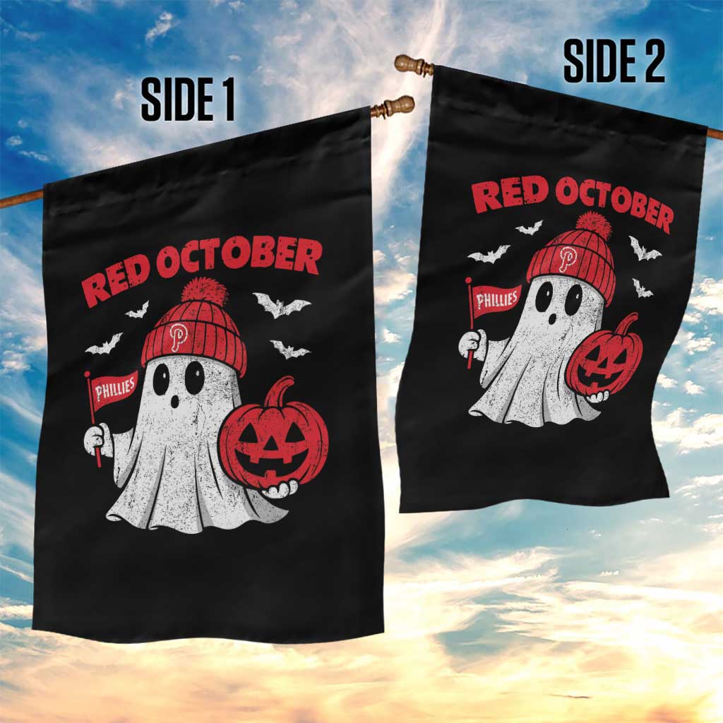 Red October Halloween Ghost Garden Flag Philadelphia Spooky Pumpkin TS10