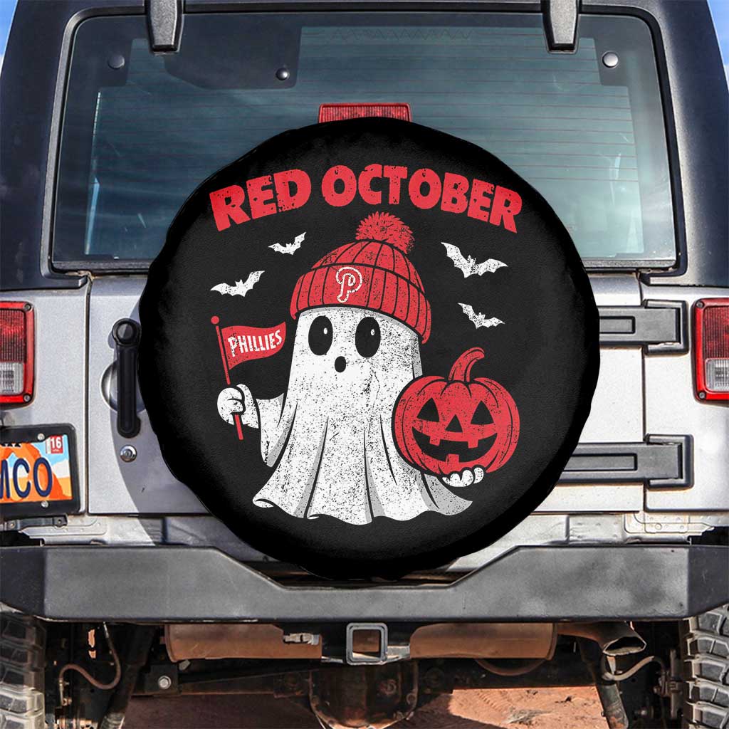 Red October Halloween Ghost Spare Tire Cover Philadelphia Spooky Pumpkin TS10