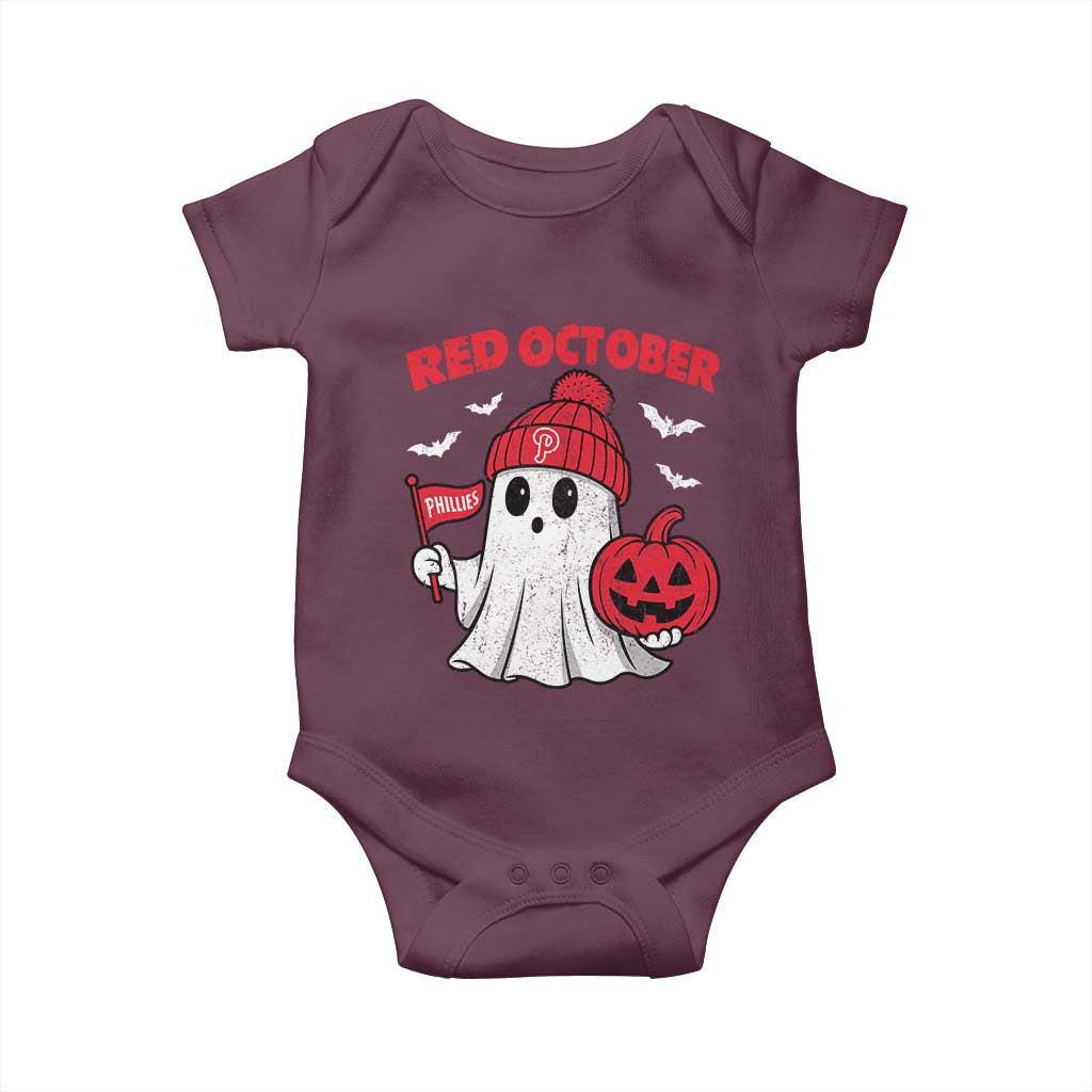 Red October Halloween Ghost Baby Onesie Philadelphia Spooky Pumpkin TS10