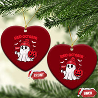 Red October Halloween Ghost Ceramic Ornament Philadelphia Spooky Pumpkin Baseball Fan - Wonder Print Shop