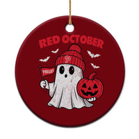 Red October Halloween Ghost Ceramic Ornament Philadelphia Spooky Pumpkin Baseball Fan - Wonder Print Shop