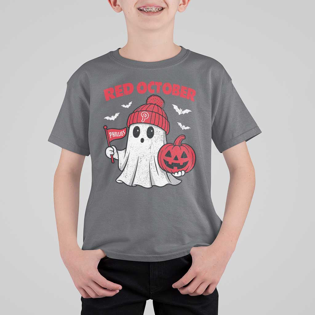 Red October Halloween Ghost T Shirt For Kid Philadelphia Spooky Pumpkin TS10