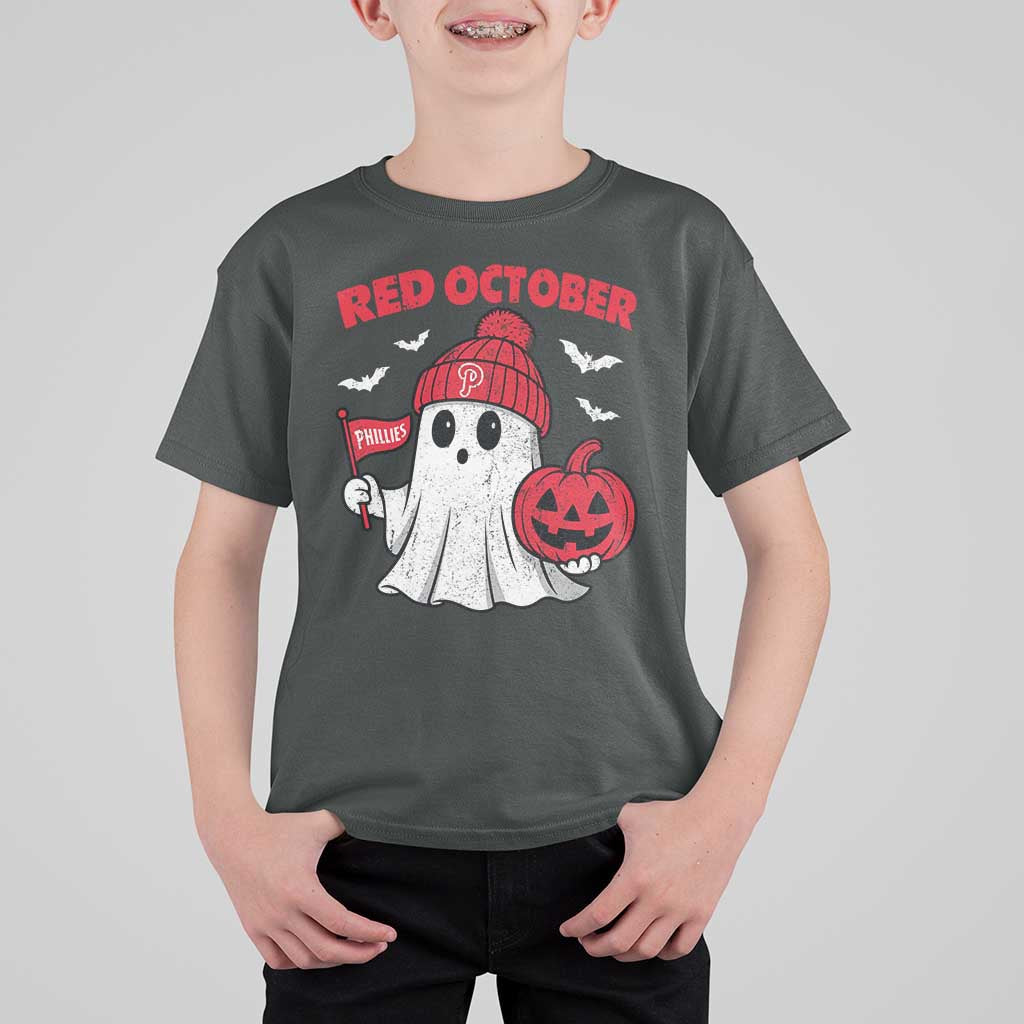Red October Halloween Ghost T Shirt For Kid Philadelphia Spooky Pumpkin TS10