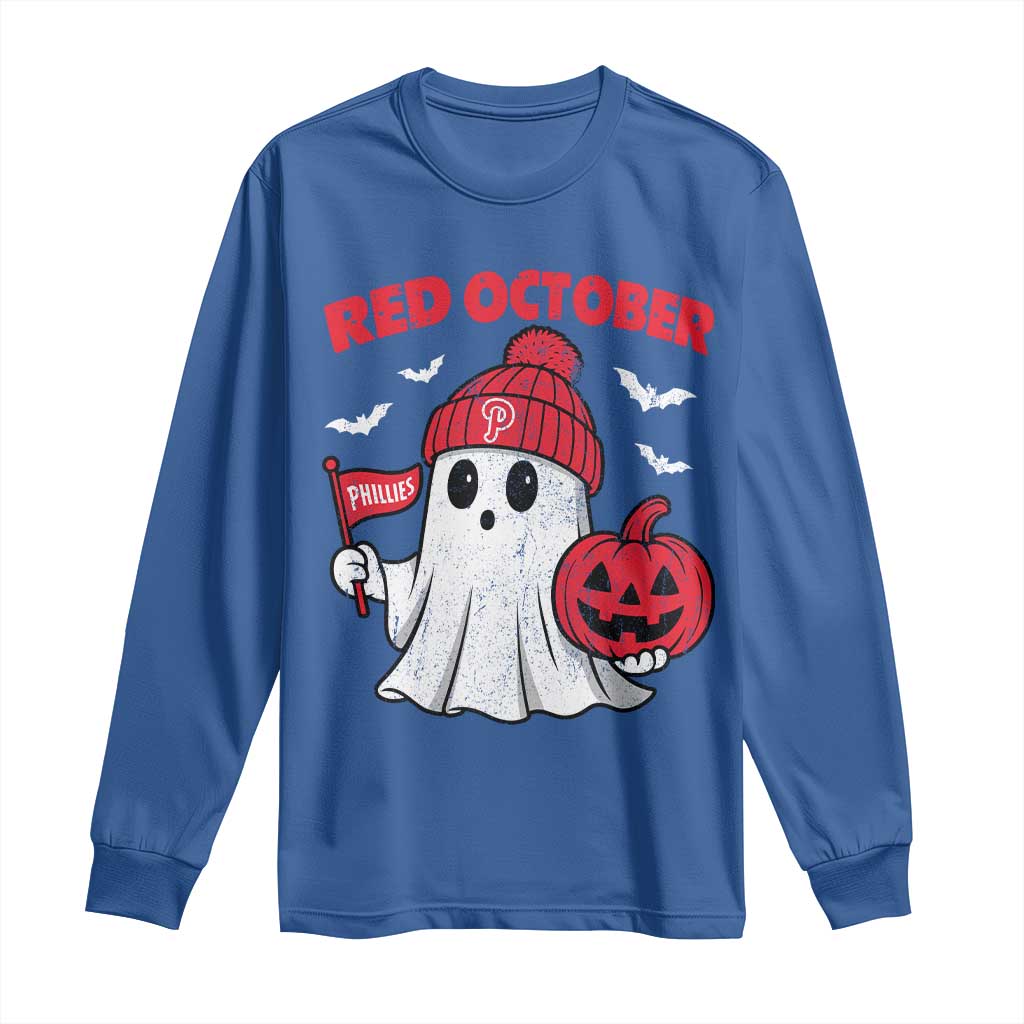 Red October Halloween Ghost Long Sleeve Shirt Philadelphia Spooky Pumpkin TS10